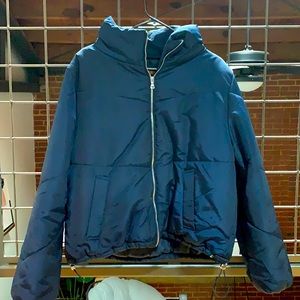 Ambiance Outwear Puffer Jacket - Navy Blue, Large